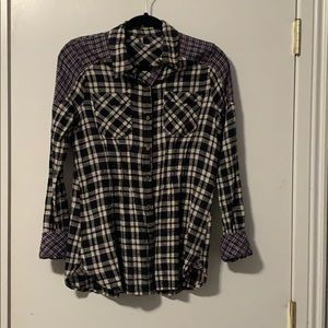 Free People plaid button up